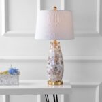 JONATHAN Y 28" Natural Mosaic Seashell Table Lamp, Coastal Contemporary Resin La... - Image 3
