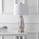 JONATHAN Y 28" Natural Mosaic Seashell Table Lamp, Coastal Contemporary Resin La... - Image 4