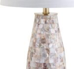 JONATHAN Y 28" Natural Mosaic Seashell Table Lamp, Coastal Contemporary Resin La... - Image 5