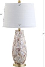 JONATHAN Y 28" Natural Mosaic Seashell Table Lamp, Coastal Contemporary Resin La... - Image 6