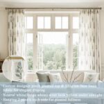Pinch Pleated Floral Linen Curtains for Living Room, 90 Inch Blue and Green Patt... - Image 3