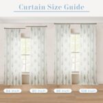 Pinch Pleated Floral Linen Curtains for Living Room, 90 Inch Blue and Green Patt... - Image 4