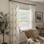Pinch Pleated Floral Linen Curtains for Living Room, 90 Inch Blue and Green Patt... - Image 6