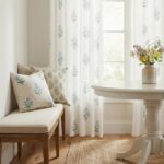 Pinch Pleated Floral Linen Curtains for Living Room, 90 Inch Blue and Green Patt... - Image 7