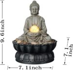 Kalona Tabletop Buddha Waterfall Fountain, Meditating Buddha Zen Fountain with L... - Image 3
