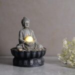 Kalona Tabletop Buddha Waterfall Fountain, Meditating Buddha Zen Fountain with L... - Image 4