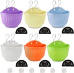 DEAYOU 6 Pack Wall Planter Hanging Flower Pot, Window Hang Indoor Outdoor Plant ... - Image 5