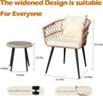 3 Piece Outdoor Patio Furniture Set, All-Weather PE Rattan Conversation Set, Pat... - Image 4