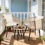 3 Piece Outdoor Patio Furniture Set, All-Weather PE Rattan Conversation Set, Pat... - Image 5