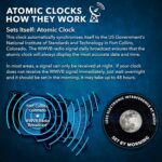 Sharp Atomic Analog Wall Clock - 12" Silver Brushed Finish Sets Automatically- B... - Image 6