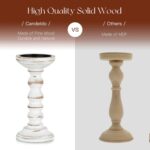 Candeldo Wood Candle Holders for Pillar: Rustic Candles Holder Set of 3 Tall Tab... - Image 5