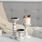 Candeldo Wood Candle Holders for Pillar: Rustic Candles Holder Set of 3 Tall Tab... - Image 7