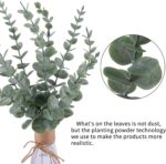 CEWOR 24pcs Eucalyptus Stems Artificial Eucalyptus Leaves Fake Greenery Branches... - Image 4
