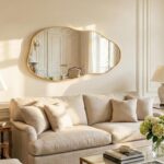 Irregular Wall Mirror 30"x16.5", Small Asymmetrical Mirror for Powder Room, Matt... - Image 4