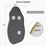 Irregular Wall Mirror 30"x16.5", Small Asymmetrical Mirror for Powder Room, Matt... - Image 7