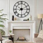CLXEAST Silent 24 Inch Wall Clocks for Living Room Decor, Large Black Metal Roma... - Image 7
