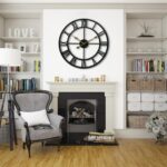 CLXEAST Silent 24 Inch Wall Clocks for Living Room Decor, Large Black Metal Roma... - Image 9