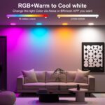 Smart Recessed Lighting 4 Inch RGBCW Color Changing 12W Recessed Ceiling Light w... - Image 5