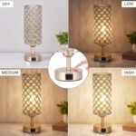 Crystal Table Lamp with USB C+A Ports, 3 Way Dimmable Touch Lamp with Crystal Sh... - Image 5