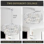 CATINER Chrome Crystal Chandelier, 8-Light Drum Semi Flush Mount & Pendant Ceili... - Image 7