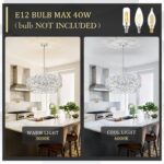 CATINER Chrome Crystal Chandelier, 8-Light Drum Semi Flush Mount & Pendant Ceili... - Image 9