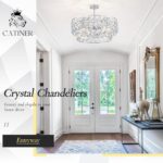 CATINER Chrome Crystal Chandelier, 8-Light Drum Semi Flush Mount & Pendant Ceili... - Image 10