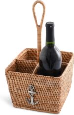 Vagabond House Coastal Woven Rattan Silverware Organizer, Natural Eco-Friendly 4... - Image 7
