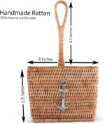 Vagabond House Coastal Woven Rattan Silverware Organizer, Natural Eco-Friendly 4... - Image 8