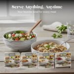 Marble Serving Bowl Set of 2 – Premium Ceramic Bowls – Elegant Marble Finish for... - Image 7