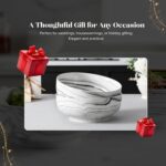 Marble Serving Bowl Set of 2 – Premium Ceramic Bowls – Elegant Marble Finish for... - Image 9
