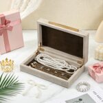 Ivory Shagreen Decorative Box Faux Leather Keepsake Case Memory Storage Boxes wi... - Image 5