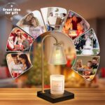 Hong-in Modern Gold Candle Warmer Lamp with Black Marble Base, Glass Shade Elect... - Image 5