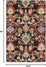 SAFAVIEH Blossom Collection Accent Rug - 2'3" x 4', Charcoal & Multi, Handmade W... - Image 3