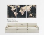 Black and White Wall Art for Living Room Map Office Wall Decor for Bedroom Moder... - Image 4