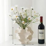 Cream Ceramic Vase, Modern Boho Coastal Decor, Coral Design Decorative Vase for ... - Image 4