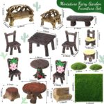 BBTO 24 Pcs Garden Furniture Fairy Mini Architecture Accessories Fairy Miniature... - Image 3