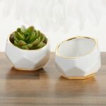 Kate Aspen Geometric Ceramic Planters, Mini Decorative Bowls (Set of 3) Small- S... - Image 3
