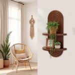 SweetSage Mordern Wall Shelf with Arched Mid Century Art Boho Decor Design Float... - Image 3