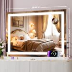 Vanity Mirror with Lights, 28" x 20" LED Makeup Mirror with 10X Magnification, D... - Image 3