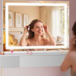 Vanity Mirror with Lights, 28" x 20" LED Makeup Mirror with 10X Magnification, D... - Image 4