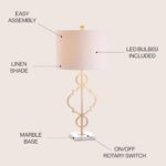JONATHAN Y 31" Gold Modern Quatrefoil LED Table Lamp, Contemporary Metal Iron La... - Image 3