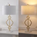 JONATHAN Y 31" Gold Modern Quatrefoil LED Table Lamp, Contemporary Metal Iron La... - Image 4