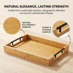 Krismax Wooden Serving Tray with Handles, Serving Platter 15.7x11.4 Inch Food Dr... - Image 5