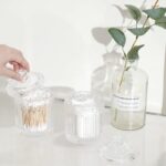 rejomiik 2 Pack Qtip Holder Glass Apothecary Jars with Lids Bathroom Accessories... - Image 5
