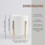 4.72" Gold Pen Holder Aesthetic Pencil Holder for Desk, Gold Desk Organizers and... - Image 3