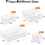SMARTAKE 7-Piece Drawer Organizer with Non-Slip Silicone Pads, 4-Size Desk Drawe... - Image 3