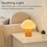 BOHON Mushroom Lamp, Ceramic Bedside Table Lamp for Bedroom Nightstand, Vintage ... - Image 6