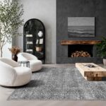 Latte&Fog 5x7 Area Rugs for Living Room Bedroom, Vintage Grey Washable Rug, Boho... - Image 4