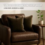 2 Pack Velvet Decorative Throw Pillow Covers, 18"x18", Green and Camel, Solid, M... - Image 5
