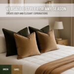 2 Pack Velvet Decorative Throw Pillow Covers, 18"x18", Green and Camel, Solid, M... - Image 7